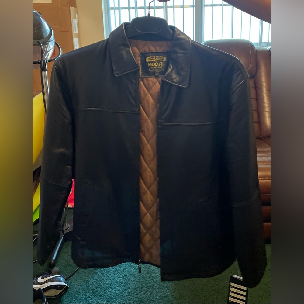 Smooth Genuine Leather Jacket (Never worn with style tag still attached)